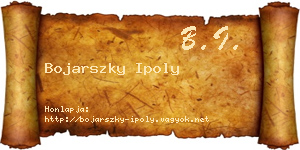 Bojarszky Ipoly névjegykártya